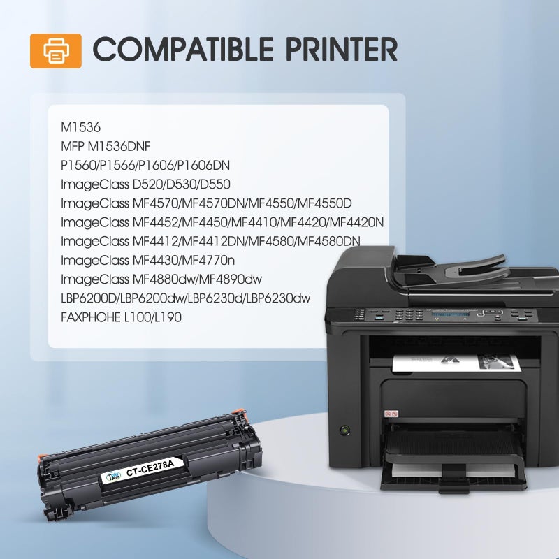 Cool Toner 78A CE278A Black Toner Cartridge Replacement for HP 78A CE278A Toner Cartridge for HP Laserjet P1606dn 1536dnf MFP M1536dnf 1606dn P1606 P1566 P1560 Printer Ink -4 Pack - Image 2